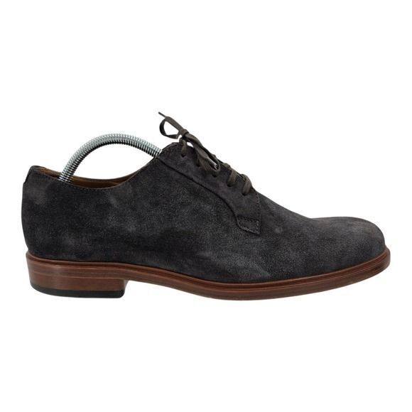 Vince Mens 10.5 Boerum Suede Graphite Grey Almond Toe Tie Dress Shoes main image 12